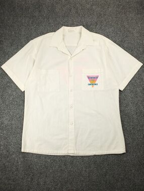 Vintage 80s Cozumel Bay Club Camp Shirt Large Button Up Graphic Short Sleeve